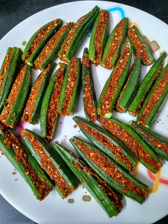Bharwa Bhindi | Bharli Bhendi With Besan | Stuffed Okra Bharwa Bhindi | Bharli Bhendi With Besan | Stuffed Okra https://thespicycafe.com/wp-content/uploads/2021/09/bb2550.jpg https://thespicycafe.com/bharli-bhendi-with-besan-recipe/