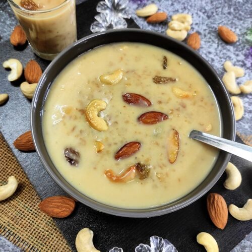 Moongdal Payasam | Healthy Moongdal Kheer yellow moong dal payasam vegetarian Indian dessert glutenfree protein rich festive occassions