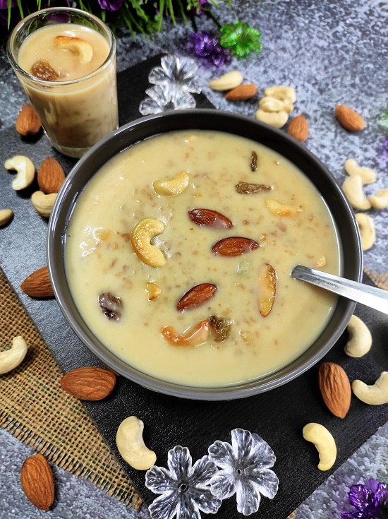 yellow moong dal payasam vegetarian Indian dessert glutenfree protein rich festive occassions