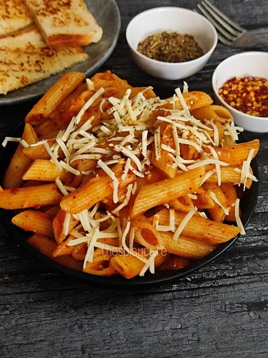 Pasta In Red Sauce | Red Sauce Pasta Recipe https://thespicycafe.com/wp-content/uploads/2023/05/3.png https://thespicycafe.com/category/indian-snacks/page/2/
