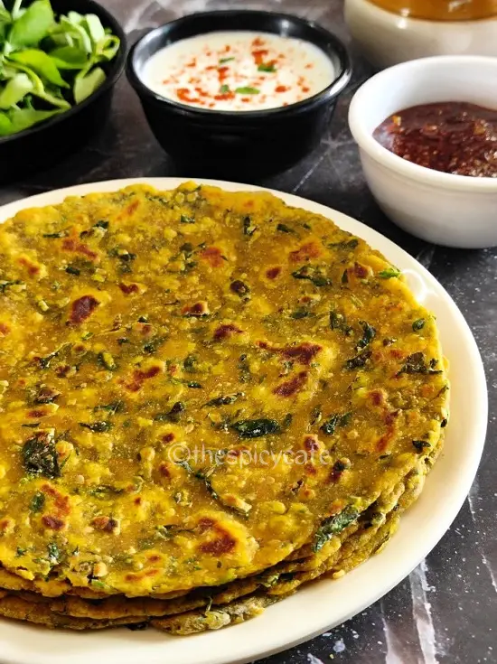 Methi Thepla Recipe | मेथी थेपला | Methi Paratha Methi Thepla Recipe | मेथी थेपला | Methi Paratha https://thespicycafe.com/wp-content/uploads/2023/12/1-methi-thepla-gujarati-breakfast-dish-vegan-vegetarian-fenugreek-paratha-easy-quick-simple-no-onion-no-garlic-satvik-Indian-recipe-lunch-dinner-brunch-snacks-.png https://thespicycafe.com/methi-thepla-recipe/