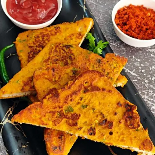 Besan Bread Toast | Besan Toast besan bread toast an Indian snack recipe made with gramflour. vegan vegetarian delicious easy quick simple snack for tea-time