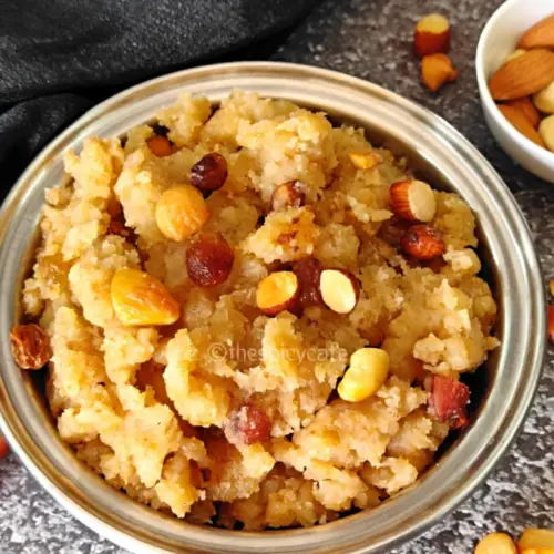 Bread Halwa | Bread Pudding Recipe Indian Style bread halwa recipe easy quick simple vegetarian Indian dessert sweet dish festive snack lunch dinner sunday meals thespicycafe